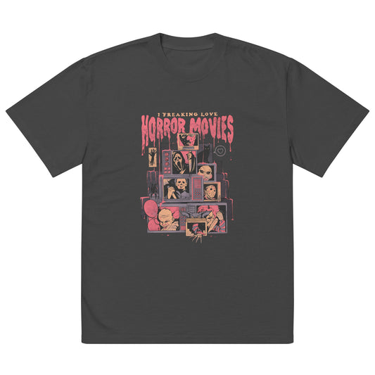 Horror Movies Oversized faded t-shirt