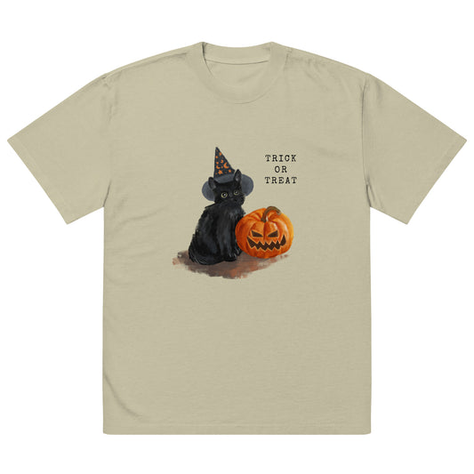 Tricky Cat Oversized faded t-shirt